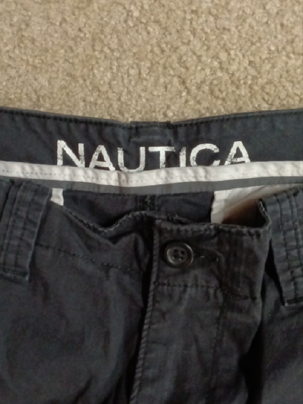 Nautica Men's Black Cargo Shorts with Flap Pockets - Picture 2 of 4